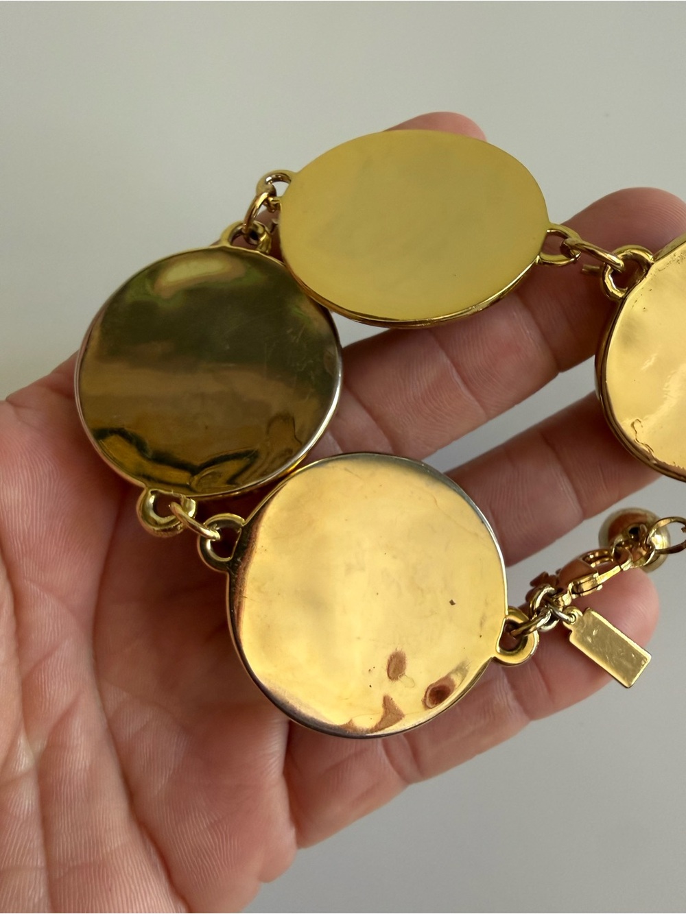 Kate Spade Animal Cheetah Leopard Beveled Dome Bead Link Bracelet - Picture 4 of 8